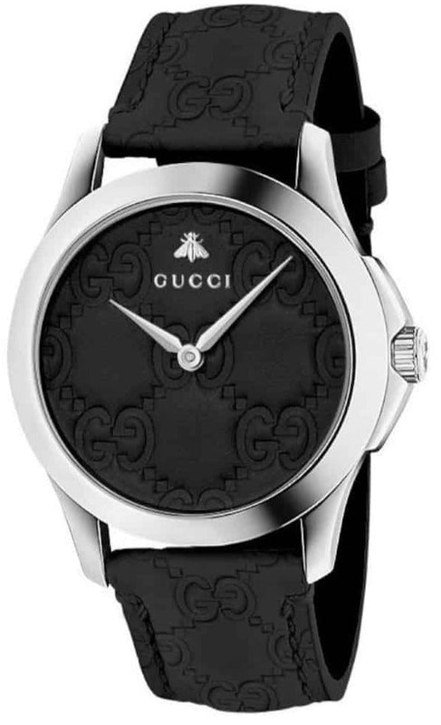 Gucci G Timeless Quartz Black Dial Black Leather Strap Watch For Men - YA1264031 Buy Now By Gucci