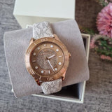 Michael Kors Runway Quartz Rose Gold Dial White Leather Strap Watch For Women - MK6980 Buy Now By Michael Kors