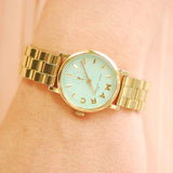 Marc Jacobs Baker Mint Green Dial Gold Steel Strap Watch for Women - MBM3284 Buy Now By Marc Jacobs