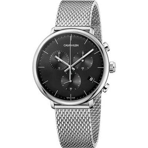 Calvin Klein High Noon Chronograph Black Dial Silver Mesh Bracelet Watch for Men - K8M27121 Buy Now By Calvin Klein