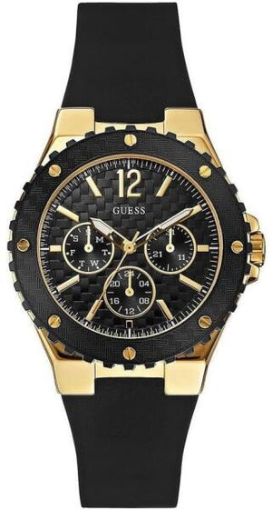 Guess Overdrive Black Dial Black Rubber Strap Watch for Women - W0149L4 Buy Now By Guess