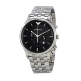 Emporio Armani Chronograph Black Dial Silver Steel Strap Watch For Men - AR11017 Buy Now By Emporio Armani