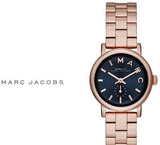 Marc Jacobs Baker Navy Blue Dial Rose Gold Steel Strap Watch for Women - MBM3332 Buy Now By Marc Jacobs