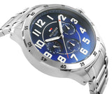 Tommy Hilfiger Trent Chronograph Blue Dial Silver Steel Strap Watch for Men - 1791053 Buy Now By Tommy Hilfiger