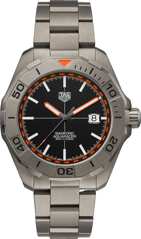 Tag Heuer Aquaracer Calibre 5 Bamford Limited Edition Black Dial Grey Steel Strap Watch for Men - WAY208C.FC6383 Buy Now By Tag Heuer