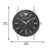 Emporio Armani Renato Quartz Black Dial Silver Steel Strap Watch For Men - AR11181 Buy Now By Emporio Armani