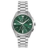 Emporio Armani Chronograph Green Dial Silver Steel Strap Watch For Men - AR11480 Buy Now By Emporio Armani