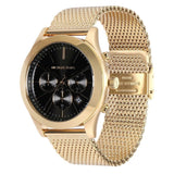 Michael Kors Slim Runway Chronograph Black Dial Gold Mesh Strap Watch For Men - MK9057 Buy Now By Michael Kors
