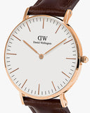 Daniel Wellington Classic Bristol White Dial Brown Leather Strap Watch For Men - DW00100009 Buy Now By Daniel Wellington