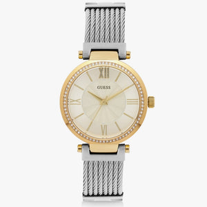 Guess Soho Diamonds Silver Dial Silver Mesh Bracelet Watch for Women - W0638L7 Buy Now By Guess