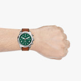 Fossil Bronson Chronograph Green Dial Brown Leather Strap Watch for Men - FS5738 Buy Now By Fossil