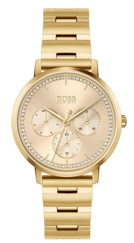 Hugo Boss Prima Gold Dial Gold Steel Strap Watch for Women - 1502572 Buy Now By Hugo Boss