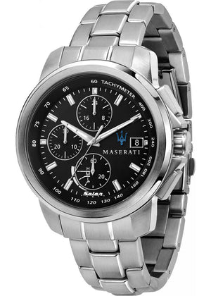 Maserati Successo Solar Edition Black Dial Silver Steel Strap Watch For Men - R8873645003 Buy Now By Maserati