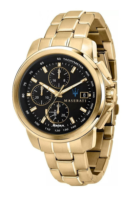 Maserati Successo Black Dial Gold Stainless Steel Watch For Men - R8873645002 Buy Now By Maserati