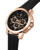 Maserati Successo 44mm Black Rose Gold Dial Black Rubber Strap Watch For Men - R8871621012 Buy Now By Maserati
