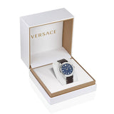 Versace Greca Time Quartz Blue Dial Brown Leather Strap Watch For Men - VE3K00122 Buy Now By Versace