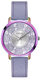 Guess Dahlia Analog Silver Dial Purple Leather Strap Watch For Women - GW0529L4 Buy Now By Guess
