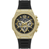 Guess Momentum Chronograph Diamonds Black Dial Black Silicone Strap Watch For Men - GW0518G2 Buy Now By Guess