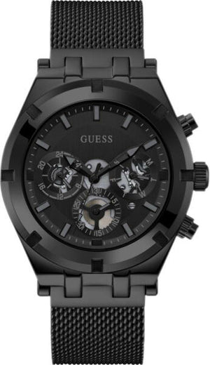 Guess Continental Chronograph Black Dial Black Mesh Strap Watch For Men - GW0582G3 Buy Now By Guess