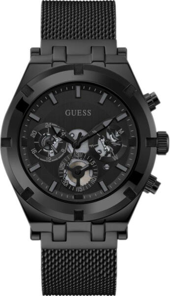 Guess Continental Chronograph Black Dial Black Mesh Strap Watch For Men - GW0582G3 Buy Now By Guess