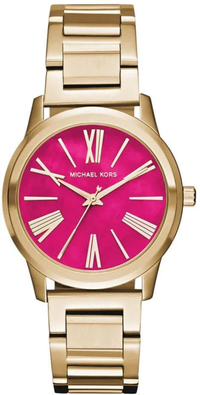 Michael Kors Hartman Quartz Pink Dial Gold Steel Strap Watch For Women - MK3520 Buy Now By Michael Kors