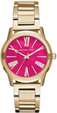Michael Kors Hartman Quartz Pink Dial Gold Steel Strap Watch For Women - MK3520 Buy Now By Michael Kors