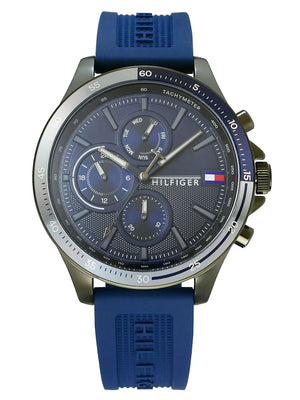 Tommy Hilfiger Bank Blue Dial Blue Rubber Strap Watch for Men - 1791721 Buy Now By Tommy Hilfiger