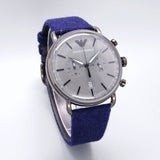 Emporio Armani Aviator Quartz Grey Dial Blue Fabric Strap Watch For Men - AR11144 Buy Now By Emporio Armani