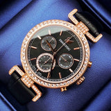 Swarovski Era Journey Chronograph Black Dial Black Leather Strap Watch for Women - 5295320 Buy Now By Swarovski