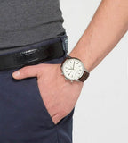 Fossil Townsman Chronograph White Dial Brown Leather Strap Watch for Men - FS5350 Buy Now By Fossil