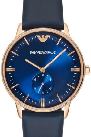 Emporio Armani Classic Quartz Blue Dial Blue Leather Strap Watch For Men - AR2071 Buy Now By Emporio Armani