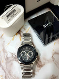 Hugo Boss Supernova Chronograph Black Dial Silver Steel Strap Watch for Men - 1513359 Buy Now By Hugo Boss