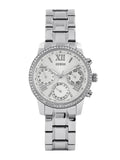 Guess Mini Sunrise Chronograph Quartz Silver Dial Silver Steel Strap Watch For Women - W0623L1 Buy Now By Guess