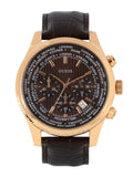Guess Pursuit Chronograph Brown Dial Brown Leather Strap Watch for Men - W0500G3 Buy Now By Guess