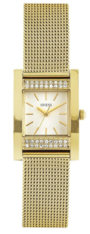 Guess Nouveau Diamonds Gold Dial Gold Mesh Bracelet Watch for Women - W0127L2 Buy Now By Guess