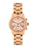 Guess Mini Sunrise Chronograph Quartz Rose Gold Dial Rose Gold Steel Strap Watch For Women - W0448L3 Buy Now By Guess
