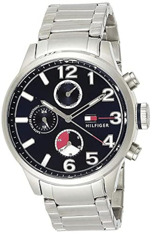 Tommy Hilfiger Jackson Chronograph Blue Dial Silver Steel Strap Watch for Men - 1791242 Buy Now By Tommy Hilfiger