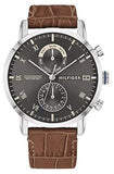 Tommy Hilfiger Kane Grey Dial Brown Leather Strap Watch for Men - 1710398 Buy Now By Tommy Hilfiger
