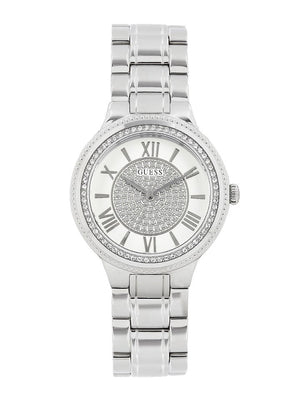 Guess Madison Diamonds Silver Dial Silver Steel Strap Watch for Women - W0637L1 Buy Now By Guess
