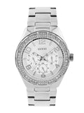 Guess Luna Diamonds Silver Dial Silver Steel Strap Watch for Women - W0729L1 Buy Now By Guess
