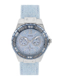 Guess Limelight Quartz Blue Dial Blue Leather Strap Watch For Men - W0775l1 Buy Now By Guess