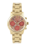 Guess Mini Sunrise Quartz Analog Orange Dial Gold Steel Strap Watch For Women - W0448L7 Buy Now By Guess
