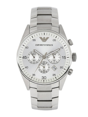 Emporio Armani Sportivo Chronograph Silver Dial Silver Steel Strap Watch For Men - AR5963 Buy Now By Emporio Armani