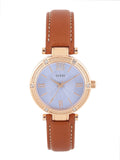Guess Park Avenue Blue Dial Brown Leather Strap Watch for Women - W0838L2 Buy Now By Guess