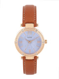 Guess Park Avenue Blue Dial Brown Leather Strap Watch for Women - W0838L2 Buy Now By Guess