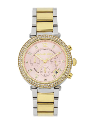 Michael Kors Parker Pink Dial Two Tone Steel Strap Watch for Women - MK6140 Buy Now By Michael Kors
