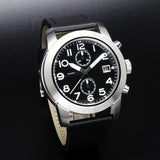 Marc Jacobs Larry Chronograph Black Dial Black Leather Strap Watch for Men - MBM5033 Buy Now By Marc Jacobs