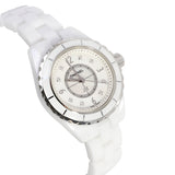 Chanel J12 Diamonds Quartz Mother of Pearl White Dial White Steel Strap Watch for Women - J12 H2570 Buy Now By Chanel