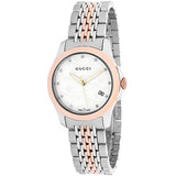 Gucci G Timeless Diamonds Mother of Pearl Dial Two Tone Mesh Bracelet Watch For Women - YA126514 Buy Now By Gucci
