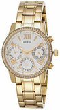 Guess Mini Sunrise Diamonds Silver Dial Gold Steel Strap Watch for Women - W0623L3 Buy Now By Guess